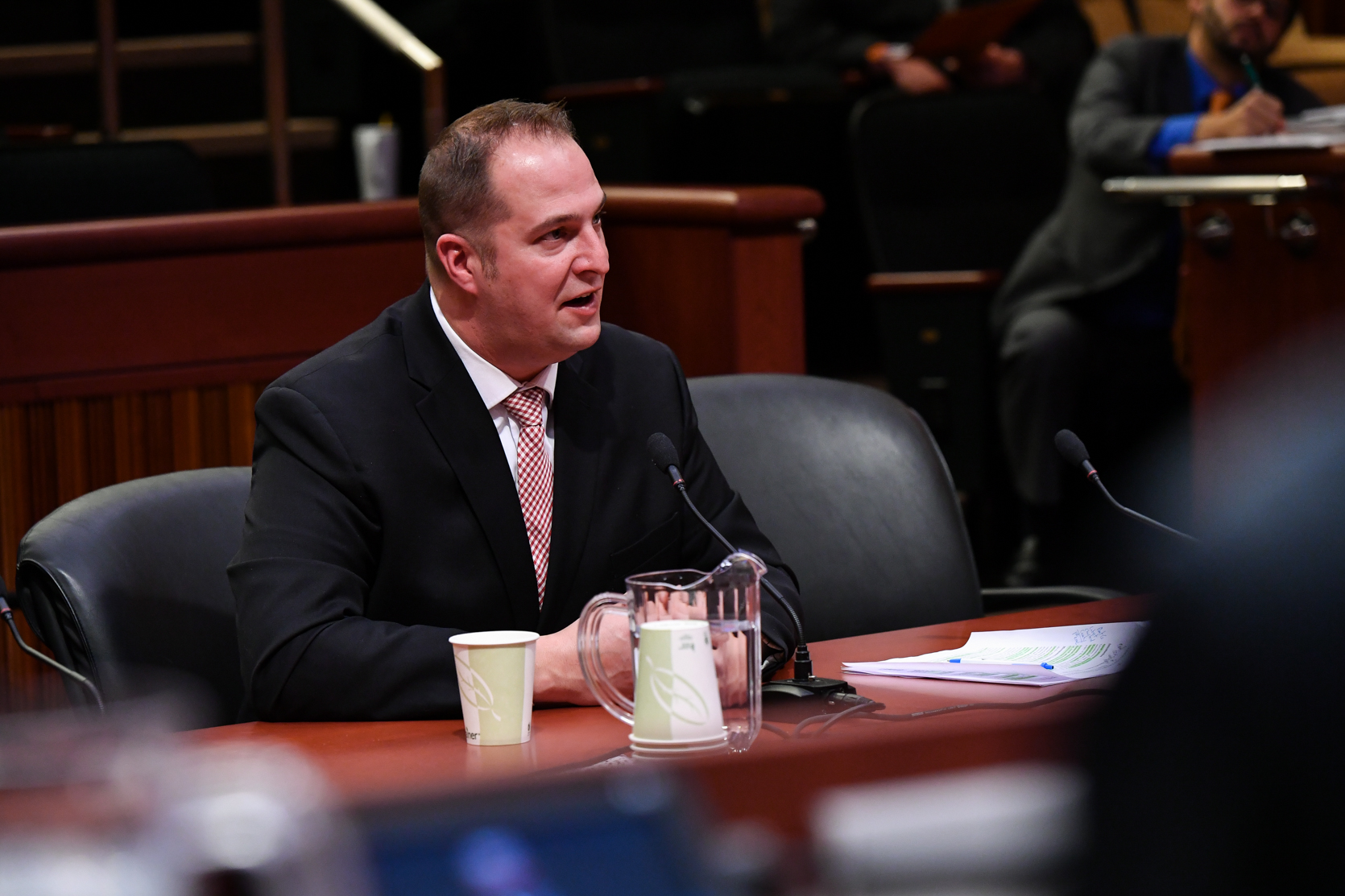 Montgomery County Executive Matthew L. Ossenfort giving testimony to the New York State Assembly Standing Committees on Local Governments and Cities