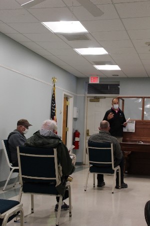 County Executive Matthew L. Ossenfort provides Canajoharie Village Officials an Exit 29 project update Tuesday at the Village Hall.  