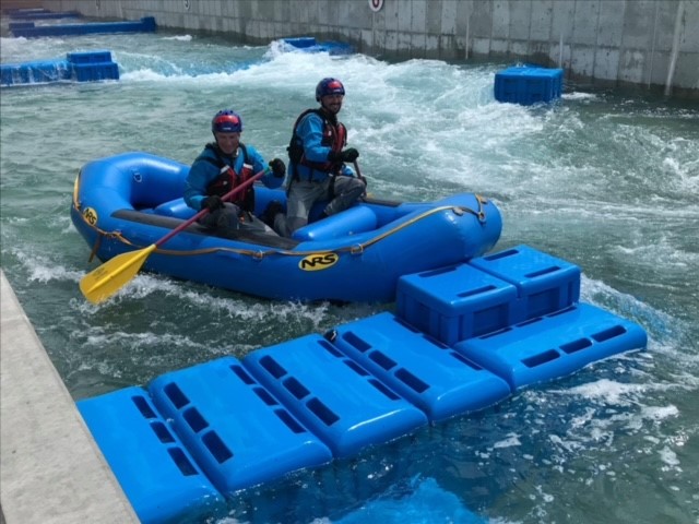 Swift Water Rescue Training - 2 people in a raft