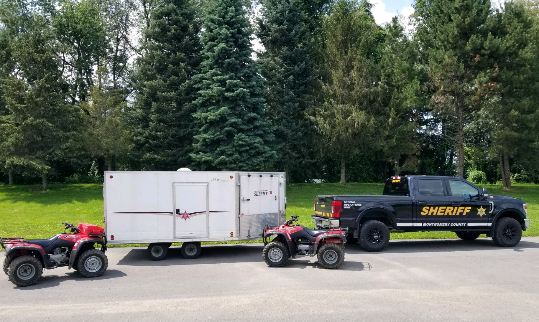 ATVs with truck and trailer