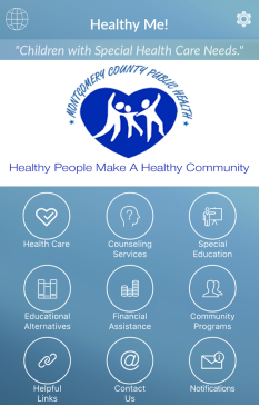 Home screen of the Healthy Me App