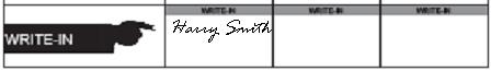 Write-in section at the bottom of the ballot